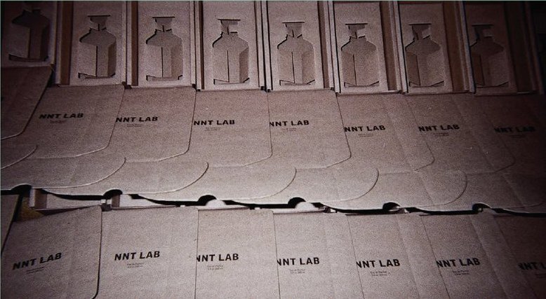 NNT Lab: bolsas de papel de la marca puestas en fila.